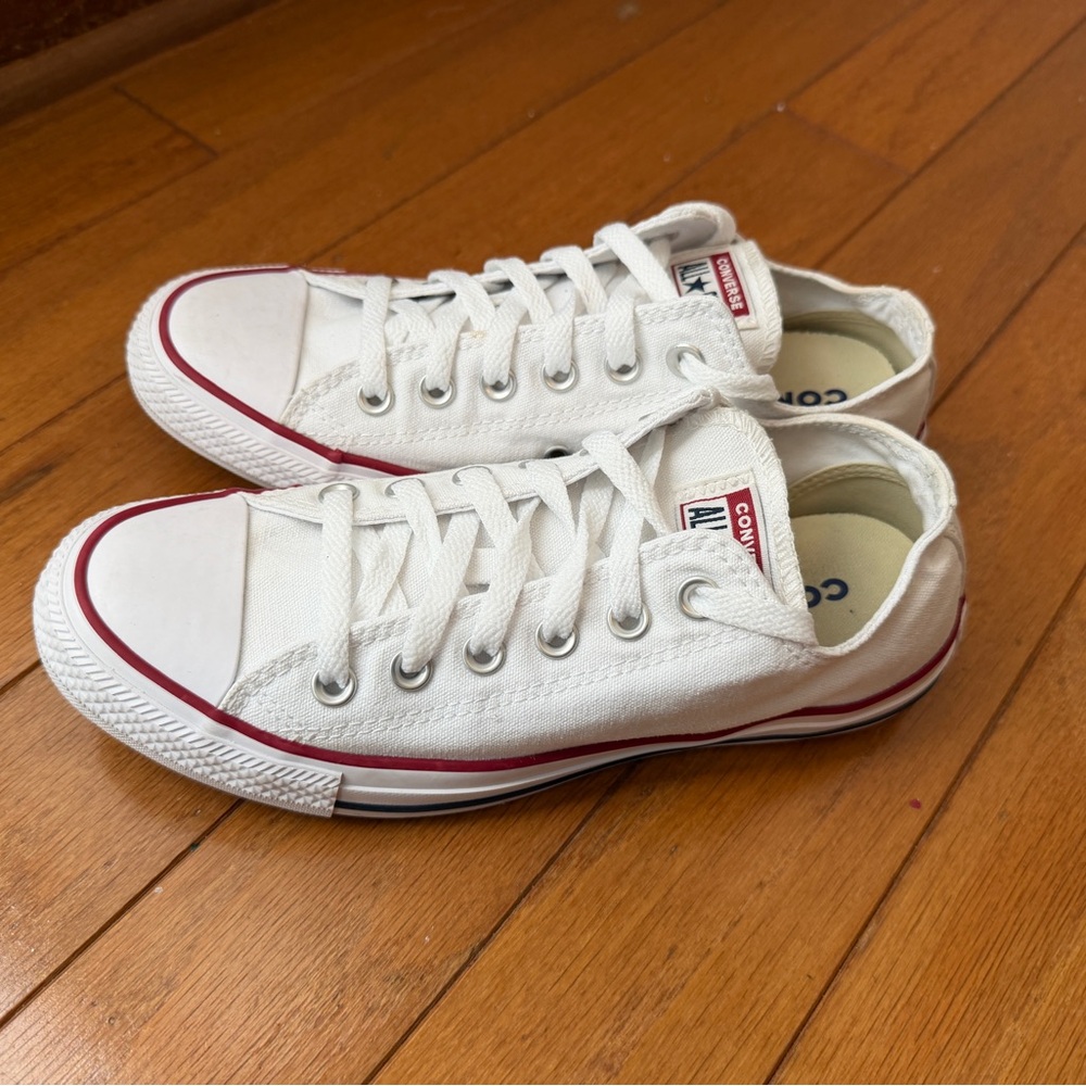 Convers All Star Low Top White Canvas Sneakers Women’s Size 8 Men’s Size 6 Shoes - Picture 2 of 12